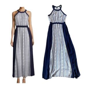 Carmen Marc Valvo Airy Printed Halter Maxi Dress Size 8